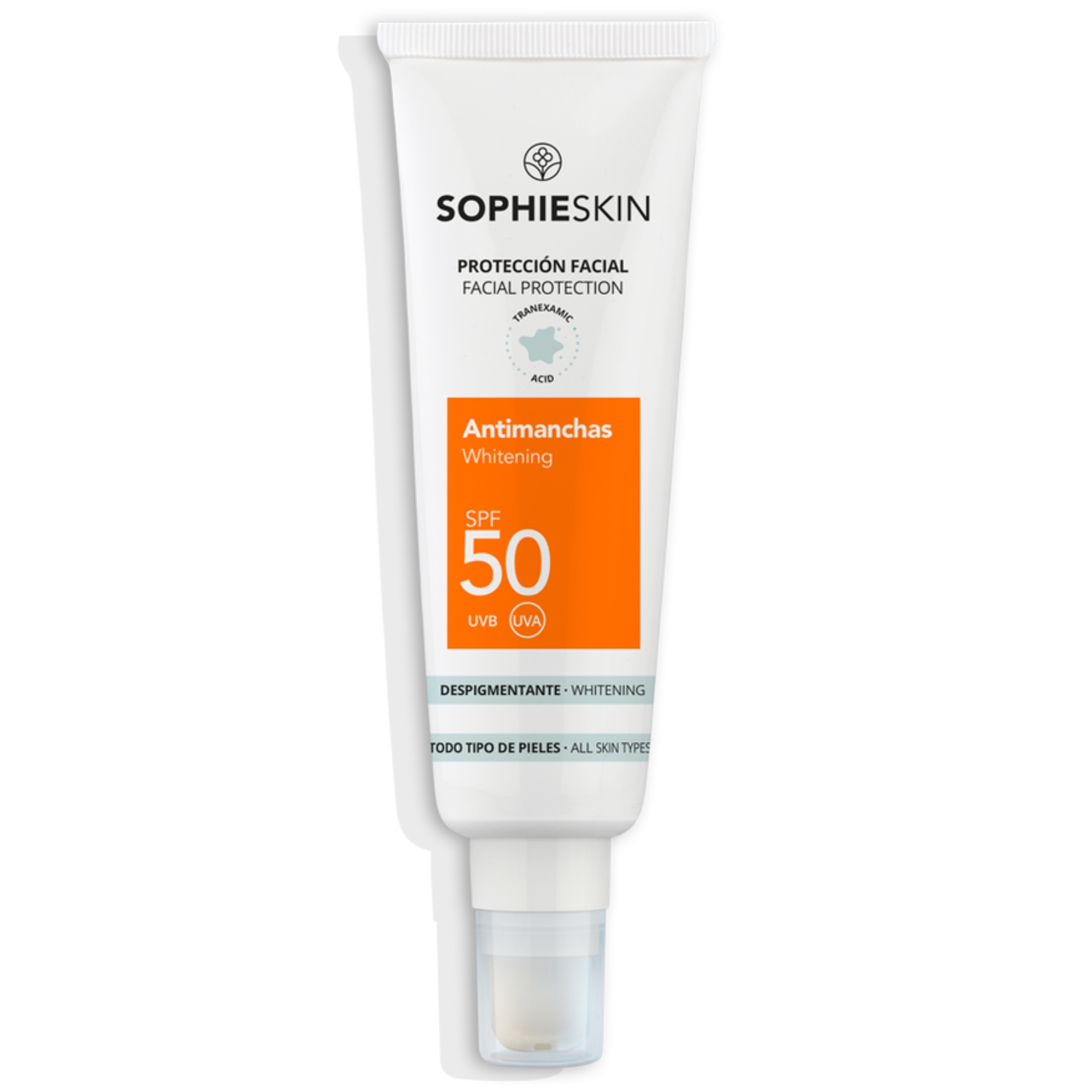SOPHIE SKIN PIGMENTINES DĖMES MAŽINANTIS APSAUGINIS VEIDO KREMAS SPF50, 50 ML
